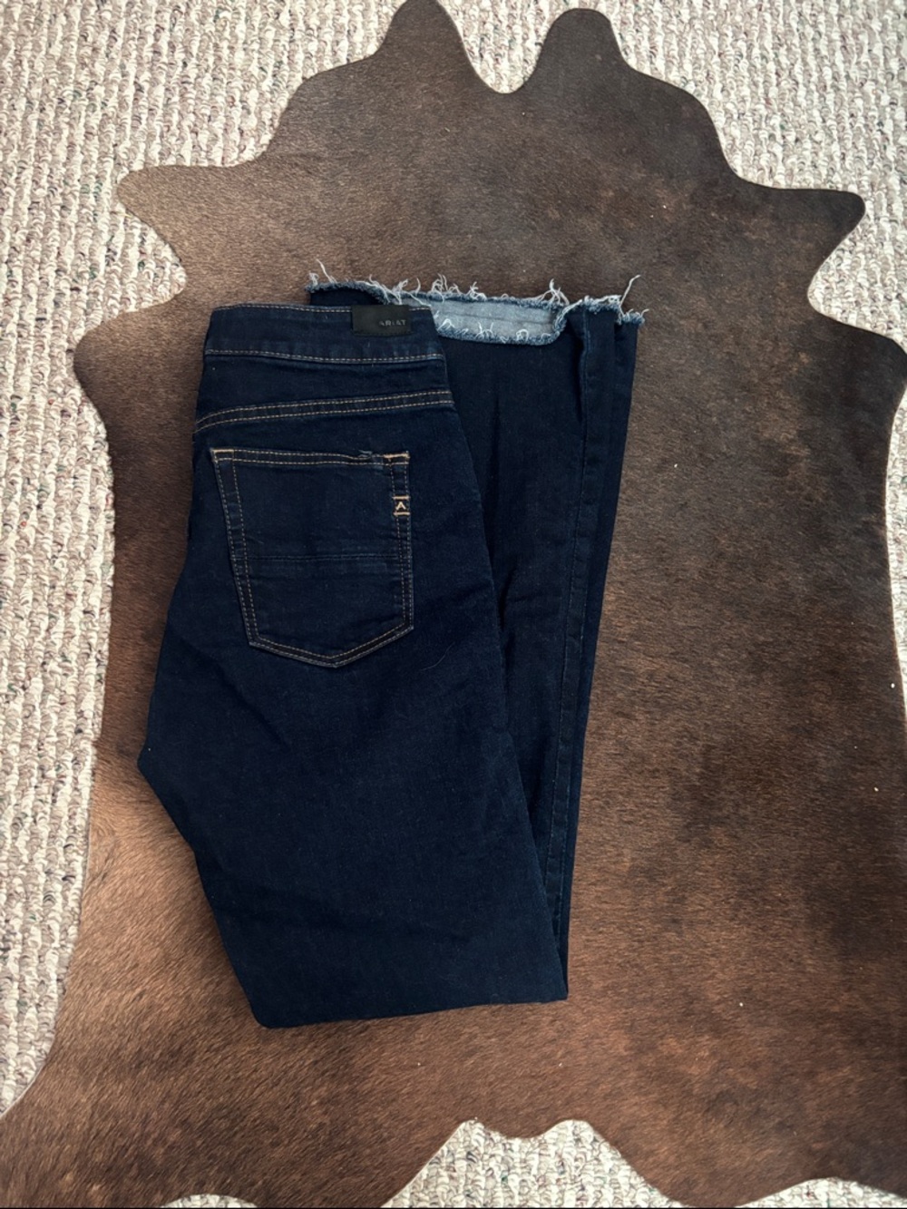 Dark Blue Denim Ariat Women's Raw Hem Jeans